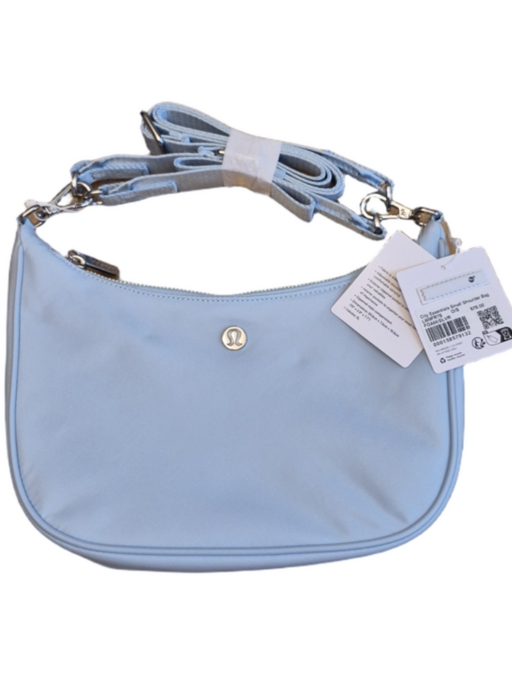 Lululemon City Essentials Small Shoulder Bag 3l Foam Cloud Blue -Silver Hardware